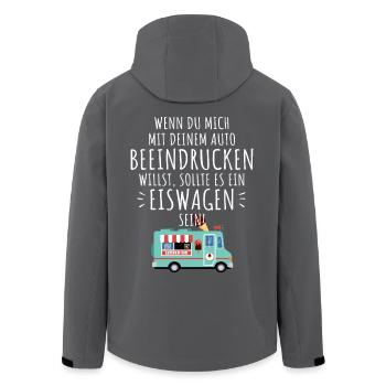 Eis Liebhaber Mich Mit Auto Beeindrucken Eiswagen - Recycelte Männer Softshell-Jacke von Stanley/Stella - Anthrazit - Hinten - AI Model Male 185 light (185cm)