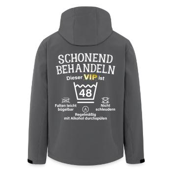 48. Geburtstag Schonend Behandeln 48 VIP ist 48 - Recycelte Männer Softshell-Jacke von Stanley/Stella - Anthrazit - Hinten - AI Model Male 185 light (185cm)