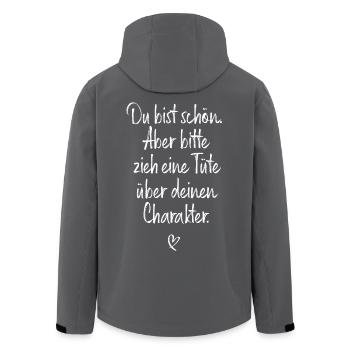 Du Bist Schön Aber Tüte Über Deinen Charakter - Recycelte Männer Softshell-Jacke von Stanley/Stella - Anthrazit - Hinten - AI Model Male 185 light (185cm)