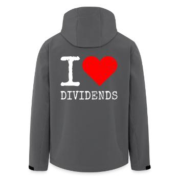 Dividenden I Love Dividends Ich Liebe Aktien Börse - Recycelte Männer Softshell-Jacke von Stanley/Stella - Anthrazit - Hinten - AI Model Male 185 light (185cm)