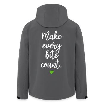 Veganer Make Every Bite Count Go Vegan Veganerin - Recycelte Männer Softshell-Jacke von Stanley/Stella - Anthrazit - Hinten - AI Model Male 185 light (185cm)