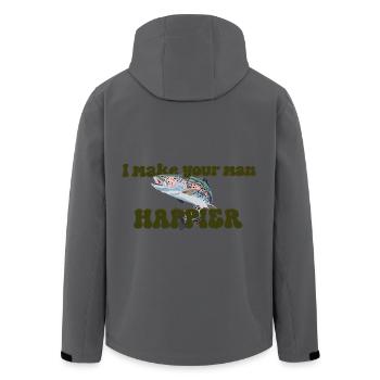 Pflücke mir Forellen - Recycelte Männer Softshell-Jacke von Stanley/Stella - Anthrazit - Hinten - AI Model Male 185 light (185cm)