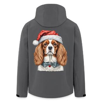 Cavalier King Charles Spaniel Weihnachten - Recycelte Männer Softshell-Jacke von Stanley/Stella - Anthrazit - Hinten - AI Model Male 185 light (185cm)