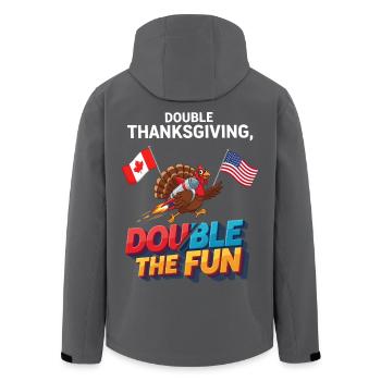Double Thanksgiving Fun - Recycelte Männer Softshell-Jacke von Stanley/Stella - Anthrazit - Hinten - AI Model Male 185 light (185cm)