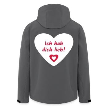 Ich hab dich Lieb Herz - Recycelte Männer Softshell-Jacke von Stanley/Stella - Anthrazit - Hinten - AI Model Male 185 light (185cm)