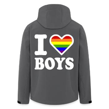 I love boys - Recycelte Männer Softshell-Jacke von Stanley/Stella - Anthrazit - Hinten - AI Model Male 185 light (185cm)