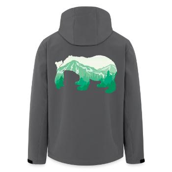 Bär - der große Bergbär Tier Liebhaber Geschenk - Recycelte Männer Softshell-Jacke von Stanley/Stella - Anthrazit - Hinten - AI Model Male 185 light (185cm)