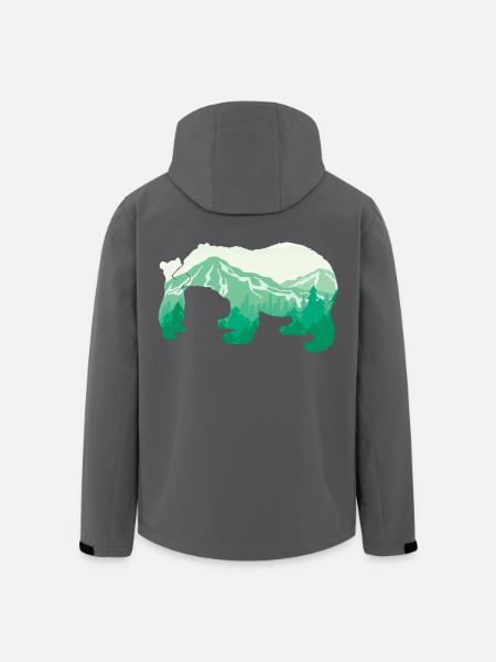 Bär - der große Bergbär Tier Liebhaber Geschenk - Recycelte Männer Softshell-Jacke von Stanley/Stella - Anthrazit