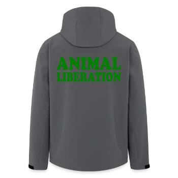 Animal liberation - Recycelte Männer Softshell-Jacke von Stanley/Stella - Anthrazit - Hinten - AI Model Male 185 light (185cm)