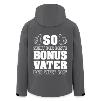 Bonus Vater Stiefvater Stiefpapa Vatertag Geschenk - Recycelte Männer Softshell-Jacke von Stanley/Stella - Anthrazit - Hinten - AI Model Male 185 light (185cm)