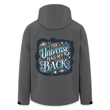 The Universe - Men’s Recycled Softshell Jacket by Stanley/Stella - anthracite - Back - AI Model Male 185 light (185cm)