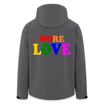 More love - Recycelte Männer Softshell-Jacke von Stanley/Stella - Anthrazit - Hinten - AI Model Male 185 light (185cm)