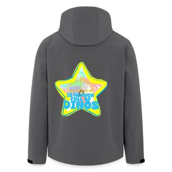 Dinosaurier-Paradies - Recycelte Männer Softshell-Jacke von Stanley/Stella - Anthrazit - Hinten - AI Model Male 185 light (185cm)