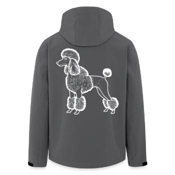 Pudel Lineart - Recycelte Männer Softshell-Jacke von Stanley/Stella - Anthrazit - Hinten - AI Model Male 185 light (185cm)