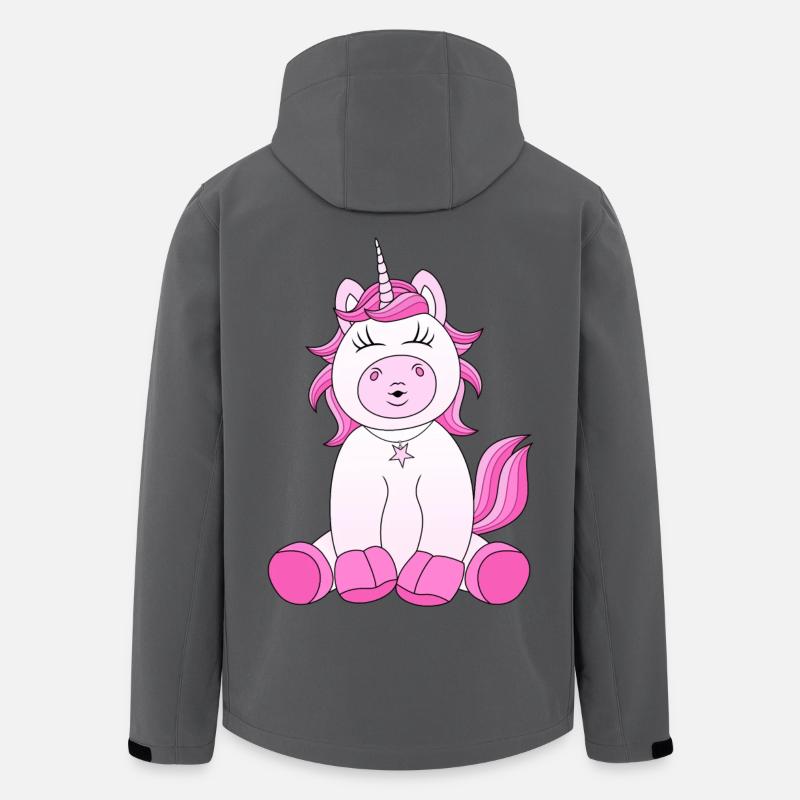Einhorn Kussmund - Recycelte Männer Softshell-Jacke von Stanley/Stella - Anthrazit