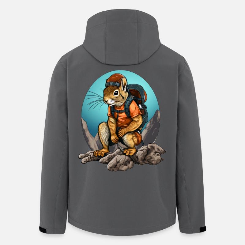 Eichhörnchen Bergsteiger / Wandern Eichhörnchen - Recycelte Männer Softshell-Jacke von Stanley/Stella - Anthrazit