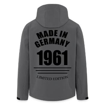 made in germany 1961 limited edition - Recycelte Männer Softshell-Jacke von Stanley/Stella - Anthrazit - Hinten - AI Model Male 185 light (185cm)