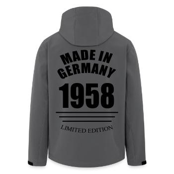 made in germany 1958 limited edition - Recycelte Männer Softshell-Jacke von Stanley/Stella - Anthrazit - Hinten - AI Model Male 185 light (185cm)