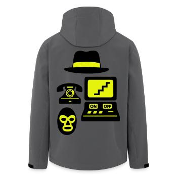 Icônes étranges - Veste softshell homme en polyester recyclé Stanley/Stella - charbon - Dos - AI Model Male 185 light (185cm)