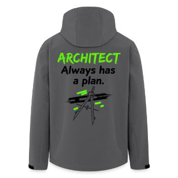 Architect with a plan - Men’s Recycled Softshell Jacket by Stanley/Stella - anthracite - Back - AI Model Male 185 light (185cm)