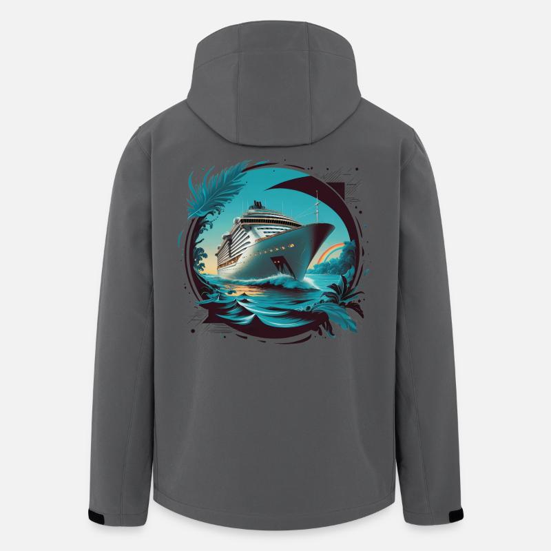 Kunstdruck von Kreuzfahrtschiffen - Recycelte Männer Softshell-Jacke von Stanley/Stella - Anthrazit