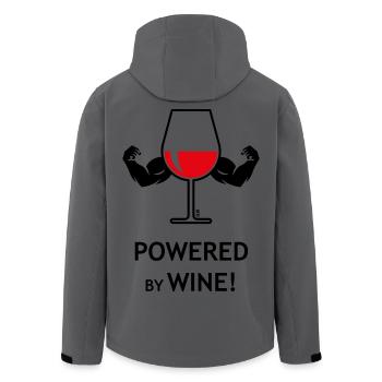 Powered By Wine! - Men’s Recycled Softshell Jacket by Stanley/Stella - anthracite - Back - AI Model Male 185 light (185cm)