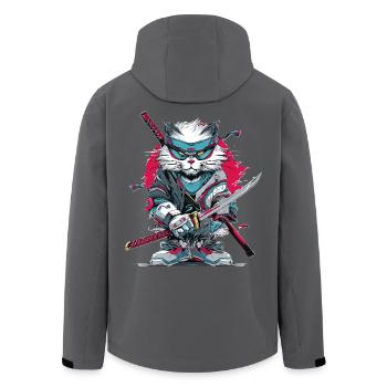 Japanische Katze  - Recycelte Männer Softshell-Jacke von Stanley/Stella - Anthrazit - Hinten - AI Model Male 185 light (185cm)