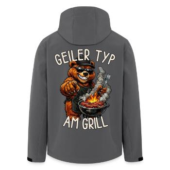 Geiler Typ Am Grill - Recycelte Männer Softshell-Jacke von Stanley/Stella - Anthrazit - Hinten - AI Model Male 185 light (185cm)