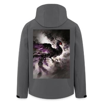 Le Crépuscule du Phénix Noir : Éclipse - Men’s Recycled Softshell Jacket by Stanley/Stella - anthracite - Back - AI Model Male 185 light (185cm)