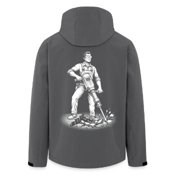 Stolzer Bauarbeiter – Lustiges Handwerker Geschenk - Recycelte Männer Softshell-Jacke von Stanley/Stella - Anthrazit - Hinten - AI Model Male 185 light (185cm)