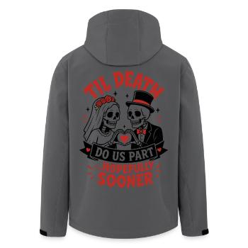 Jusqu’à ce que la mort nous sépare, espérons plus tôt - Veste softshell homme en polyester recyclé Stanley/Stella - charbon - Dos - AI Model Male 185 light (185cm)