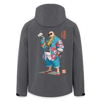 Tropical gangster in aloha style - Men’s Recycled Softshell Jacket by Stanley/Stella - anthracite - Back - AI Model Male 185 light (185cm)