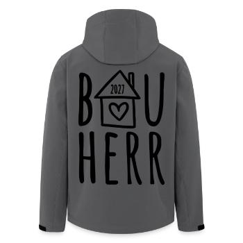 Bauherr 2027 - Recycelte Männer Softshell-Jacke von Stanley/Stella - Anthrazit - Hinten - AI Model Male 185 light (185cm)