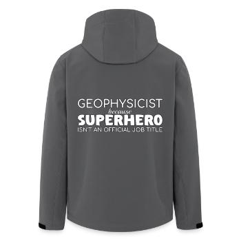 Geophysicist Superhero Geophysics - Recycelte Männer Softshell-Jacke von Stanley/Stella - Anthrazit - Hinten - AI Model Male 185 light (185cm)