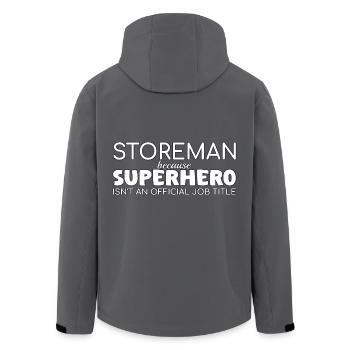Storeman Superhero - Recycelte Männer Softshell-Jacke von Stanley/Stella - Anthrazit - Hinten - AI Model Male 185 light (185cm)