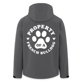 Eigentum einer Französischen Bulldogge - Recycelte Männer Softshell-Jacke von Stanley/Stella - Anthrazit - Hinten - AI Model Male 185 light (185cm)