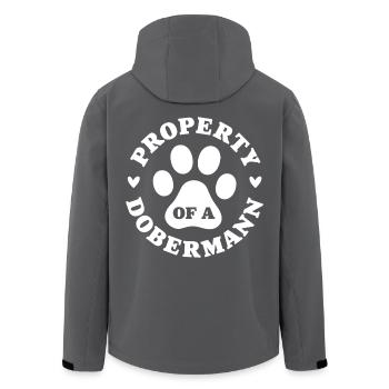 Eigentum eines Dobermanns - Recycelte Männer Softshell-Jacke von Stanley/Stella - Anthrazit - Hinten - AI Model Male 185 light (185cm)
