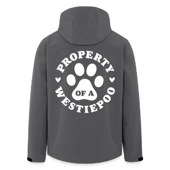 Eigentum eines Westiepoo - Recycelte Männer Softshell-Jacke von Stanley/Stella - Anthrazit - Hinten - AI Model Male 185 light (185cm)