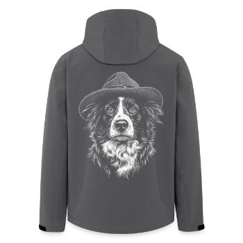 Australian Shepherd Hunde Hütehunde Hütehund Aussi - Recycelte Männer Softshell-Jacke von Stanley/Stella - Anthrazit - Hinten - AI Model Male 185 light (185cm)