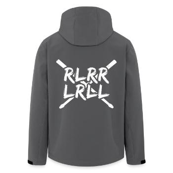 Single Paradiddle Schlagzeuger - Recycelte Männer Softshell-Jacke von Stanley/Stella - Anthrazit - Hinten - AI Model Male 185 light (185cm)
