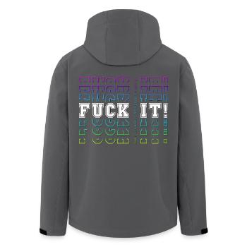 FUCK IT! -> Final Thoughts before any decision - Recycelte Männer Softshell-Jacke von Stanley/Stella - Anthrazit - Hinten - AI Model Male 185 light (185cm)