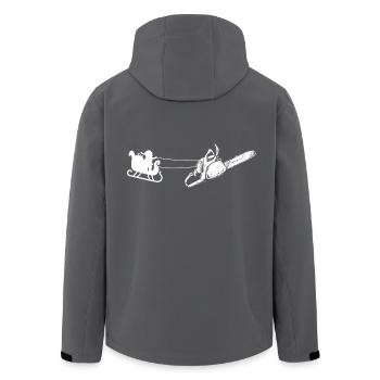 KETTENSA GE WEIHNACHTEN HOLZ FO RSTER - Recycelte Männer Softshell-Jacke von Stanley/Stella - Anthrazit - Hinten - AI Model Male 185 light (185cm)
