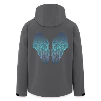 Gefiederte blau getönten Angel Wings - Recycelte Männer Softshell-Jacke von Stanley/Stella - Anthrazit - Hinten - AI Model Male 185 light (185cm)