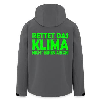 Klima retten - Recycelte Männer Softshell-Jacke von Stanley/Stella - Anthrazit - Hinten - AI Model Male 185 light (185cm)