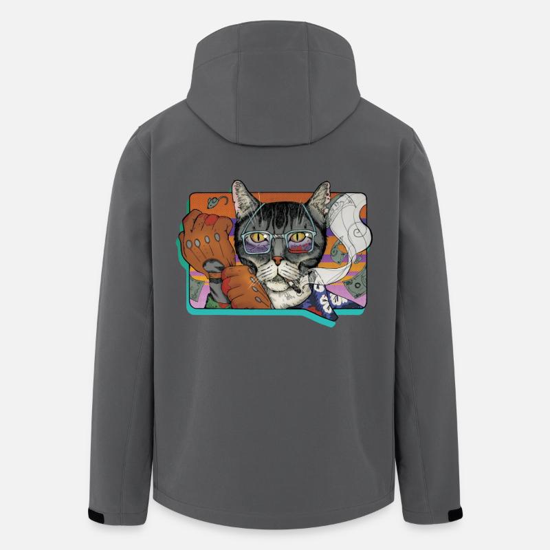 Crime Cat - Men’s Recycled Softshell Jacket by Stanley/Stella - anthracite