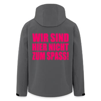 Wir sind hier nicht zum spass - Recycelte Männer Softshell-Jacke von Stanley/Stella - Anthrazit - Hinten - AI Model Male 185 light (185cm)