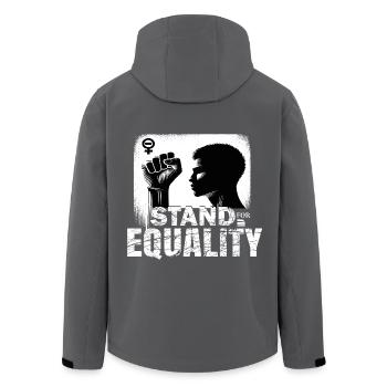 Stand for Equality - Recycelte Männer Softshell-Jacke von Stanley/Stella - Anthrazit - Hinten - AI Model Male 185 light (185cm)