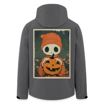 Süßes Skelett mit Kürbis – Halloween Look - Recycelte Männer Softshell-Jacke von Stanley/Stella - Anthrazit - Hinten - AI Model Male 185 light (185cm)