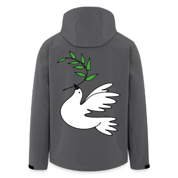 Friedenstaube - Recycelte Männer Softshell-Jacke von Stanley/Stella - Anthrazit - Hinten - AI Model Male 185 light (185cm)