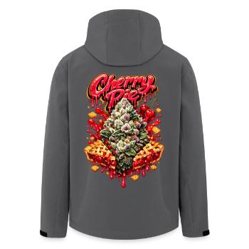 Cherry Pie Graffiti Print - Men’s Recycled Softshell Jacket by Stanley/Stella - anthracite - Back - AI Model Male 185 light (185cm)